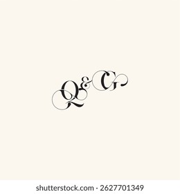 wedding caligraphic logo with monogram concept letter elegancy and beauty in one look GQ