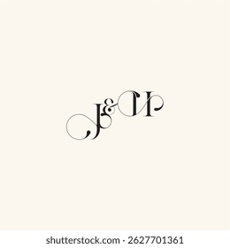 wedding caligraphic logo with monogram concept letter elegancy and beauty in one look HJ