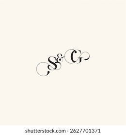 wedding caligraphic logo with monogram concept letter elegancy and beauty in one look GS