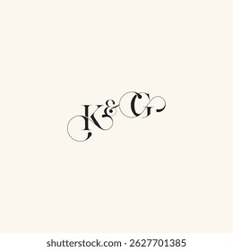 wedding caligraphic logo with monogram concept letter elegancy and beauty in one look GK