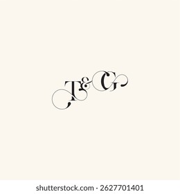 wedding caligraphic logo with monogram concept letter elegancy and beauty in one look GT