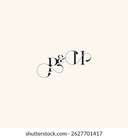 Hochzeit kaligraphischen Logo mit Monogramm Konzept Brief Eleganz und Schönheit in einem Look HP