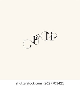Logotipo caligráfico de la boda con la letra del concepto del monograma elegancia y belleza en una mirada HI