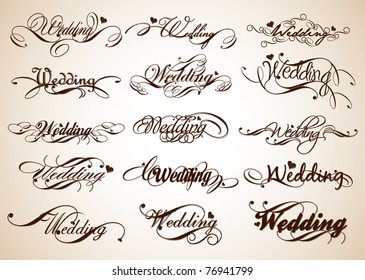 Wedding Calligraphy Design Stock Vector (Royalty Free) 76941799 ...