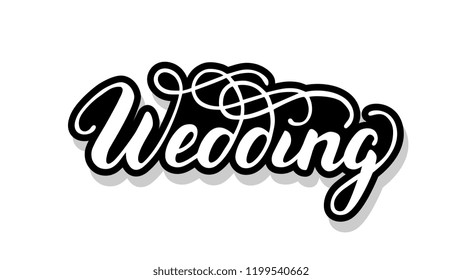Wedding calligraphy template text for your design illustration concept. Handwritten lettering title vector words on white isolated 