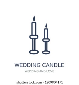 wedding Candle icon. wedding Candle linear symbol design from Wedding and love collection. Simple outline element vector illustration on white background.