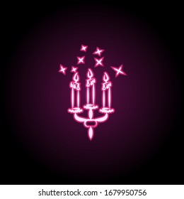 Wedding candles neon icon. Simple thin line, outline vector of wedding icons for ui and ux, website or mobile application