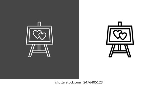 Wedding canvas Outline Icon Vector Illustration