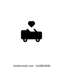 Wedding Car Couple Marriage Icon, Logo, Vector