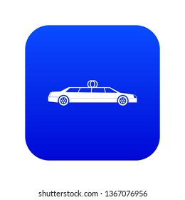 Wedding car decoration in simple style isolated on white background vector illustration