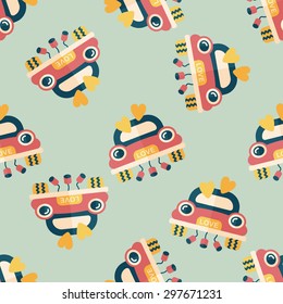 wedding car flat icon, eps10 seamless pattern background
