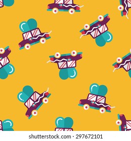 wedding car flat icon, eps10 seamless pattern background