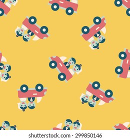 wedding car flat icon, eps10 seamless pattern background