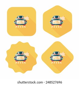 wedding car flat icon with long shadow, eps10