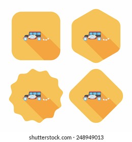wedding car flat icon with long shadow, eps10
