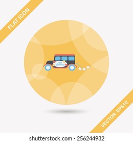 wedding car flat icon with long shadow, eps10