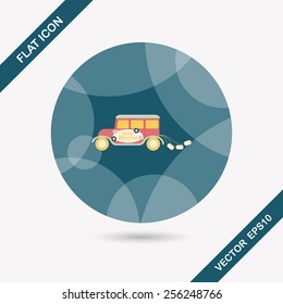 wedding car flat icon with long shadow, eps10