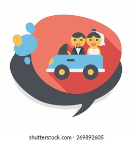 wedding car flat icon with long shadow, eps10