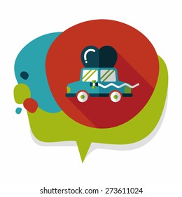 wedding car flat icon with long shadow, eps10