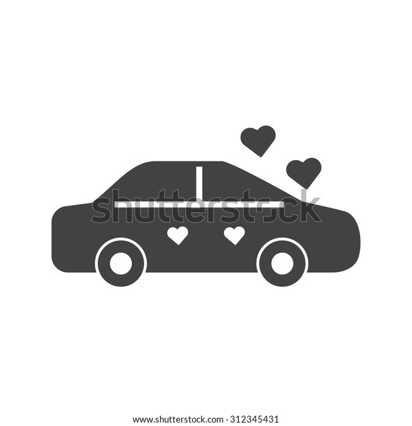 Wedding, car, flowers icon vector image. Can also\
be used for wedding. Suitable for use on web apps, mobile apps and\
print media.