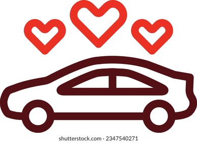 Wedding Car Glyph Two Color Icon For Personal And Commercial Use.
