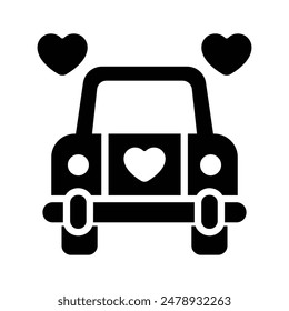 Wedding car with heart, ready to use and download