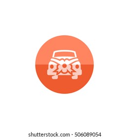 Wedding car icon in flat color circle style.  