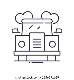 Wedding car icon, linear isolated illustration, thin line vector, web design sign, outline concept symbol with editable stroke on white background.