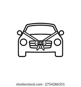 Wedding car icon logo design. Marriage vehicle sign and symbol. Wedding car icon. Marriage celebration and just married transport.