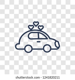 Wedding car icon. Trendy linear Wedding car logo concept on transparent background from Birthday party and wedding collection