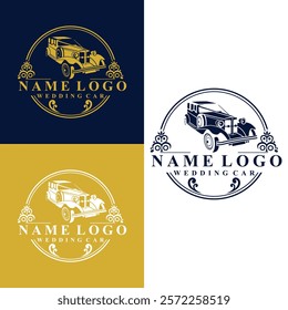 Wedding car logo template. Trendy linear Wedding car logo concept on transparent background from wedding collection