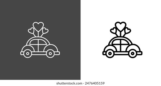 Wedding car Outline Icon Vector Illustration