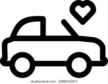 Wedding Car Outline icon vector illustration