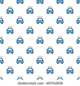 Wedding car pattern in cartoon style. Seamless pattern vector illustration