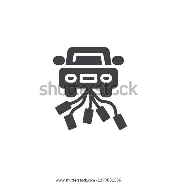 Wedding car\
vector icon. filled flat sign for mobile concept and web design.\
Car just married simple solid icon. Symbol, logo illustration.\
Pixel perfect vector\
graphics