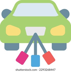 wedding car Vector illustration on a transparent background.Premium quality symbols. Line Color vector icon for concept and graphic design.