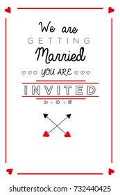 Wedding card with abstract design. Vector illustration 
