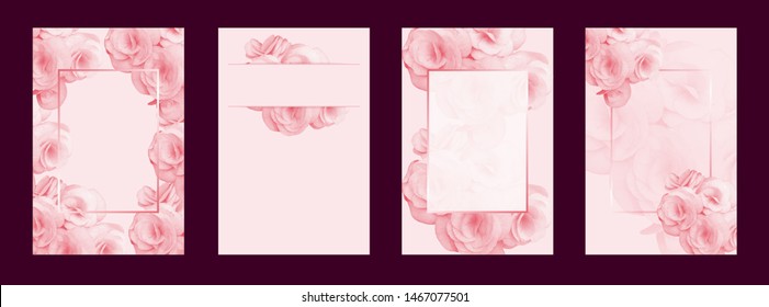 wedding card background flower and frame for text message banner cover collection vector design