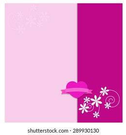 Wedding card background with pink heart
