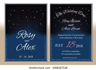 Wedding card or banner with text template. 