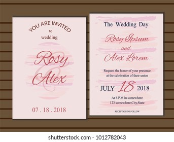 Wedding card or banner with text template. 