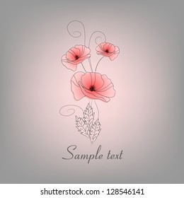 Wedding card or beautiful floral invitation card. Cute romantic floral background. Abstract greeting card. Greeting postcard in vintage vector style. Elegance pattern with flowers.