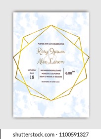 Wedding card with beautiful hand drawn watercolor background,Includes Invintation.