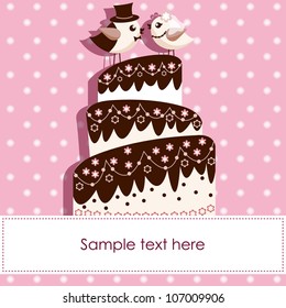 Wedding Card with Birds