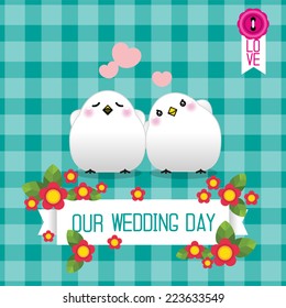 Wedding card with birds 