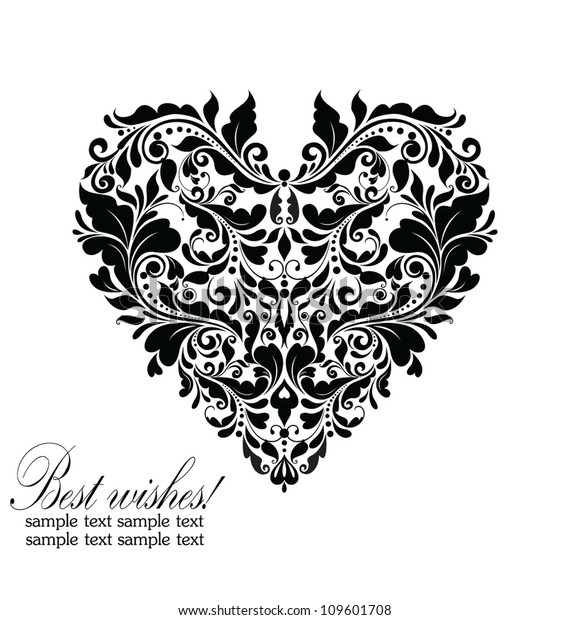 Wedding Card Black White Stock Vector (Royalty Free) 109601708