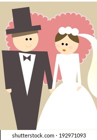 wedding card with a bow