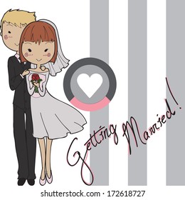 Wedding card of bride and groom