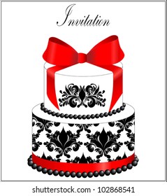 Wedding card with cake