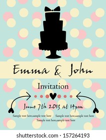 Wedding Card with cake